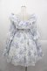画像2: Selkie / フラワープリント長袖ワンピース  白x青 I-25-10-29-028-LO-OP-SA-ZI (2)