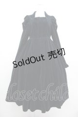 axes femme kawaii / クラシカルベロアワンピース  ブルーグリーン I-25-10-29-031-AX-OP-SA-ZI