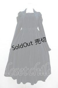 axes femme kawaii / クラシカルベロアワンピース  ブルーグリーン I-25-10-29-031-AX-OP-SA-ZI