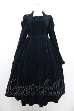 画像1: axes femme kawaii / クラシカルベロアワンピース  ブルーグリーン I-25-10-29-031-AX-OP-SA-ZI