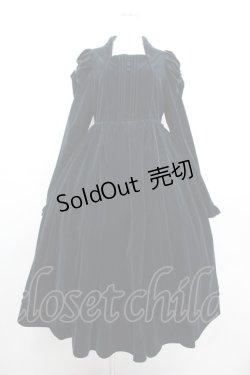 画像1: axes femme kawaii / クラシカルベロアワンピース  ブルーグリーン I-25-10-29-031-AX-OP-SA-ZI