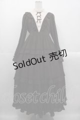 axes femme kawaii / クラシカルフリルロングワンピ  ブラウン I-25-10-29-032-AX-OP-SA-ZI