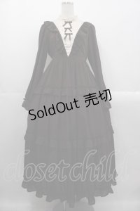 axes femme kawaii / クラシカルフリルロングワンピ  ブラウン I-25-10-29-032-AX-OP-SA-ZI