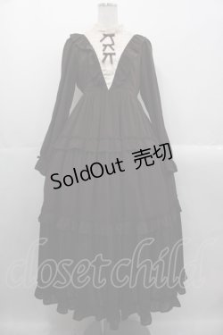 画像1: axes femme kawaii / クラシカルフリルロングワンピ  ブラウン I-25-10-29-032-AX-OP-SA-ZI