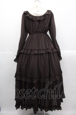 画像2: axes femme kawaii / クラシカルフリルロングワンピ  ブラウン I-25-10-29-032-AX-OP-SA-ZI