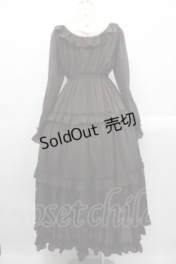 画像2: axes femme kawaii / クラシカルフリルロングワンピ  ブラウン I-25-10-29-032-AX-OP-SA-ZI