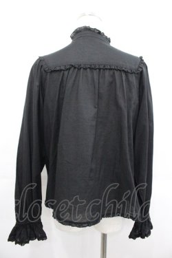 画像2: PINK HOUSE / フリル使いローンブラウス  黒 I-25-10-29-003-LO-BL-SA-ZI