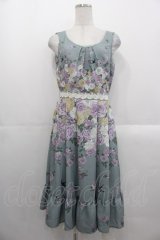 axes femme / 蔓薔薇柄ノースリワンピース  ミント I-25-10-29-033-AX-OP-SA-ZI