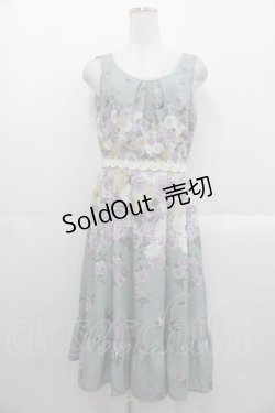 画像1: axes femme / 蔓薔薇柄ノースリワンピース  ミント I-25-10-29-033-AX-OP-SA-ZI