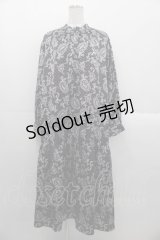 axes femme NOSTALGIE / ペイズリー×ドット柄ワンピース  黒 I-25-10-29-036-AX-OP-SA-ZI