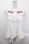 PINK HOUSE / チェリー刺繍使いローンブラウス  白Ｘ赤Ｘピンク I-25-10-29-004-LO-BL-SA-ZI
