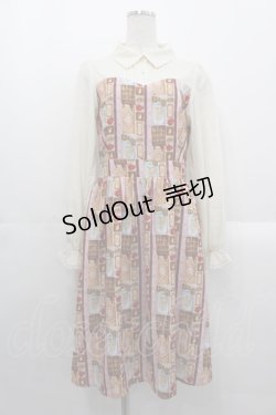 画像1: axes femme POETIQUE / ショコラレジメストライプワンピース  ピンク I-25-10-29-037-AX-OP-SA-ZI