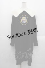 HEIHEI / スウェット刺繍ワンピース  黒Ｘアイボリー I-25-10-29-038-PU-OP-SA-ZI