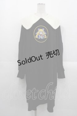 画像1: HEIHEI / スウェット刺繍ワンピース  黒Ｘアイボリー I-25-10-29-038-PU-OP-SA-ZI