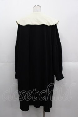 画像2: HEIHEI / スウェット刺繍ワンピース  黒Xアイボリー I-25-10-29-038-PU-OP-SA-ZI