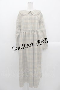 merry jenny / bear刺繍チェックワンピース  ブラウン I-25-10-29-039-LO-OP-SA-ZI