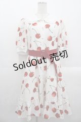 Lolime / CHERRY POP!ワンピース LL アイボリーＸ赤 I-25-10-29-042-LO-OP-SA-ZI