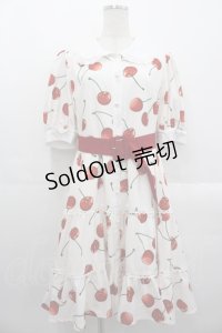 Lolime / CHERRY POP!ワンピース LL アイボリーＸ赤 I-25-10-29-042-LO-OP-SA-ZI