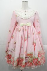 CAT'S BROOM（海外ロリータブランド） / いちごジャム瓶プリントワンピース&カチューシャセット  ピンク I-25-10-29-043-LO-OP-SA-ZS