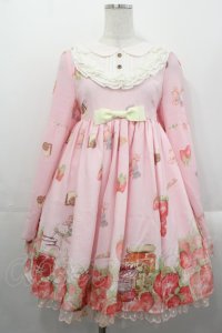 CAT'S BROOM（海外ロリータブランド） / いちごジャム瓶プリントワンピース&カチューシャセット  ピンク I-25-10-29-043-LO-OP-SA-ZS