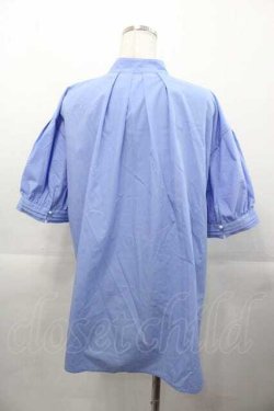 画像2: axes femme / ビッグリボン半袖ブラウス  ブルー I-25-11-04-005-AX-BL-SA-ZI