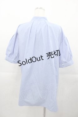 画像2: axes femme / ビッグリボン半袖ブラウス  ブルー I-25-11-04-005-AX-BL-SA-ZI