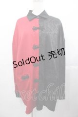 Favorite / チャイナ2カラー切替シャツワンピース  赤Ｘ黒 I-25-11-04-049-LO-OP-SA-ZI