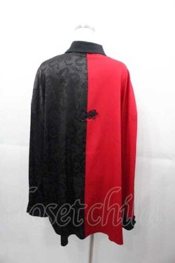 画像2: Favorite / チャイナ2カラー切替シャツワンピース  赤Ｘ黒 I-25-11-04-049-LO-OP-SA-ZI