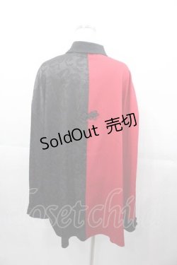 画像2: Favorite / チャイナ2カラー切替シャツワンピース  赤Ｘ黒 I-25-11-04-049-LO-OP-SA-ZI