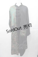 IRO+IRO / チャイナ切替ワンピース  黒Ｘグリーン I-25-11-04-050-LO-OP-SA-ZI