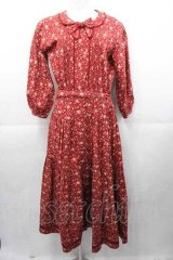 PINK HOUSE / ミニブーケフラワー総柄ワンピース  赤 I-25-11-04-051-LO-OP-SA-ZI