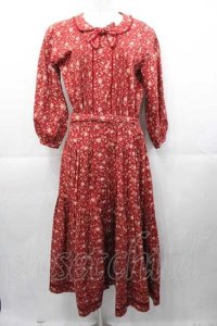 PINK HOUSE / ミニブーケフラワー総柄ワンピース  赤 I-25-11-04-051-LO-OP-SA-ZI