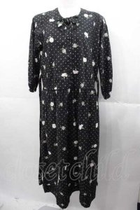 PINK HOUSE / フラワー&新芽ワンピース  ブラック I-25-11-04-053-LO-OP-SA-ZI