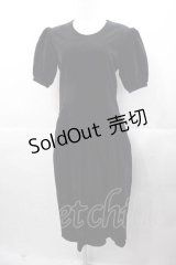 INGEBORG / 別珍半袖ワンピース  黒 I-25-11-04-054-LO-OP-SA-ZI