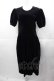 画像1: INGEBORG / 別珍半袖ワンピース  黒 I-25-11-04-054-LO-OP-SA-ZI (1)
