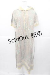 PINK HOUSE / イチゴ&ギンガム切替フード付き半袖ワンピース  グリーン I-25-11-04-055-LO-OP-SA-ZI