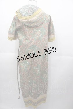 画像2: PINK HOUSE / イチゴ&ギンガム切替フード付き半袖ワンピース  グリーン I-25-11-04-055-LO-OP-SA-ZI