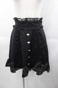 画像1: DearMyLove / オーガンジフリルリボンスカート M 黒Ｘ白 I-25-11-04-058-EL-SK-SA-ZI