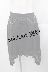 BPN / チェーンクロスストライプ変形スカート M 黒Ｘシルバー I-25-11-04-062-GO-SK-SA-ZI