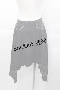 画像2: BPN / チェーンクロスストライプ変形スカート M 黒Ｘシルバー I-25-11-04-062-GO-SK-SA-ZI