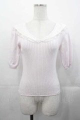LIZ LISA / チュールセーラー襟半袖ニットトップス  ピンクＸ白 I-25-11-04-007-LO-TO-SA-ZI