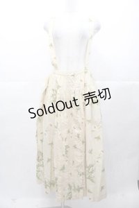 PINK HOUSE / 鈴蘭&マーガレット柄サス付き前開きスカート  ベージュ I-25-11-04-070-LO-SK-SA-ZI