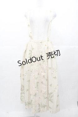 画像1: PINK HOUSE / 鈴蘭&マーガレット柄サス付き前開きスカート  ベージュ I-25-11-04-070-LO-SK-SA-ZI