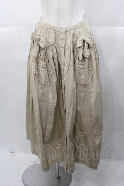 画像1: PINK HOUSE / レースポケット前開きスカート  ベージュ I-25-11-04-071-LO-SK-SA-ZI