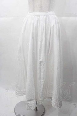 画像1: PINK HOUSE / 裾フリル&ハシゴレーススカート  ホワイト I-25-11-04-074-LO-SK-SA-ZI