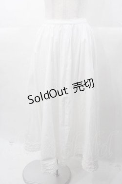 画像1: PINK HOUSE / 裾フリル&ハシゴレーススカート  ホワイト I-25-11-04-074-LO-SK-SA-ZI