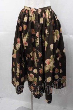 画像1: PINK HOUSE / ガーベラプリントウエストリボンスカート  ブラウン I-25-11-04-076-LO-SK-SA-ZI