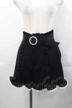 画像1: DearMyLove / パールバックル ショートパンツ  黒Ｘ白 I-25-11-04-077-EL-PA-SA-ZI