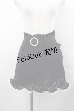 画像1: DearMyLove / パールバックル ショートパンツ  黒Ｘ白 I-25-11-04-077-EL-PA-SA-ZI
