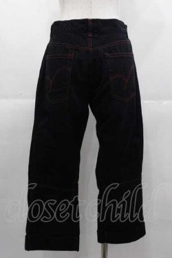 画像2: GOTHPUNKその他(買取対象外) / 裾十字架デザインパンツ  黒Ｘ赤 I-25-11-04-079-PU-PA-SA-ZI